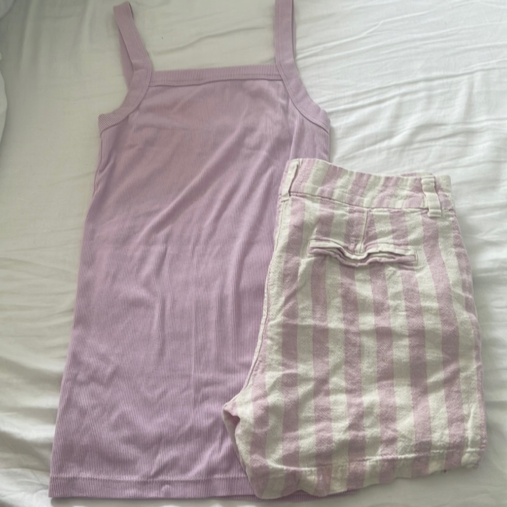 lavender stripe shorts